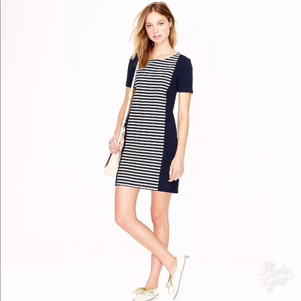 J.Crew striped blue white dress